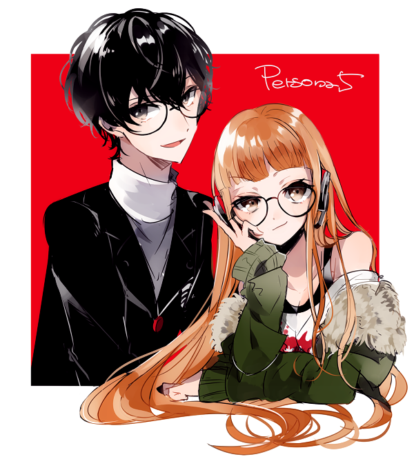 amamiya ren and sakura futaba (persona and 1 more) drawn by chidori_(@rom)