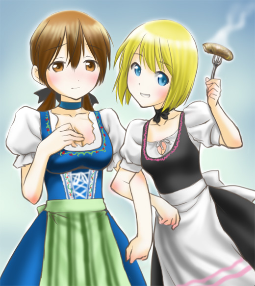 erica hartmann and gertrud barkhorn (world witches series and 1 more) drawn by chaborin