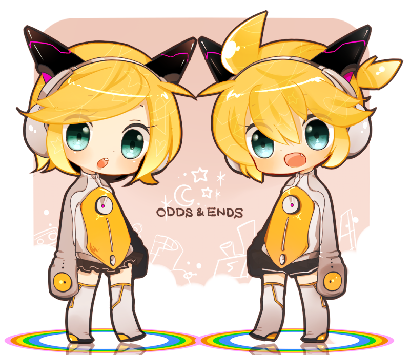 kagamine rin and kagamine len (vocaloid and 1 more) drawn by mami_(sweetcandy)