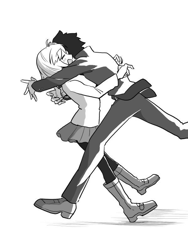 arcueid brunestud and tohno shiki (tsukihime) drawn by metarogu