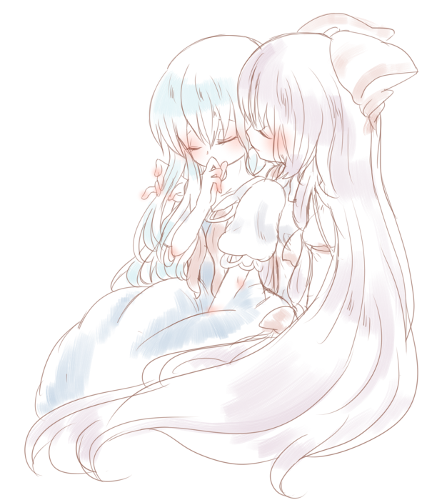 fujiwara no mokou and kamishirasawa keine (touhou) drawn by otomi