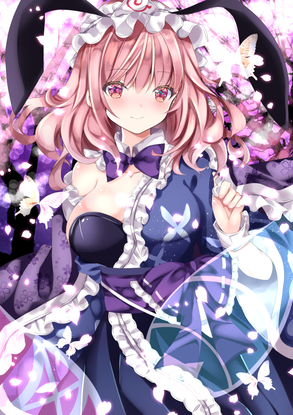 saigyouji yuyuko (touhou and 1 more) drawn by nanase_nao