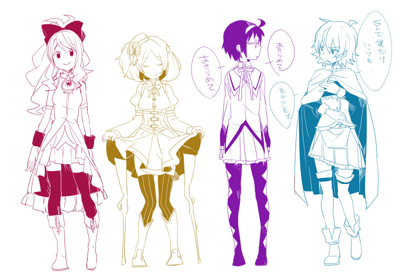 akemi homura, miki sayaka, sakura kyoko, tomoe mami, hilda, and 3 more (pokemon and 2 more) drawn by shuri_(84k)