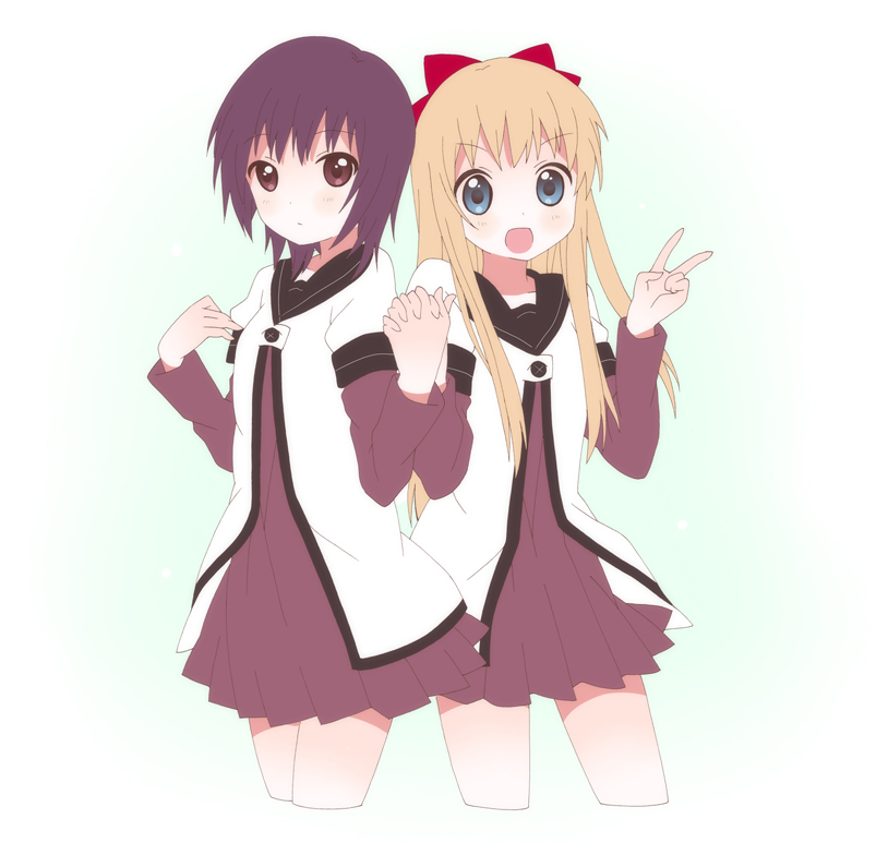 toshinou kyouko and funami yui (yuruyuri) drawn by kumakichi_(toshigat)