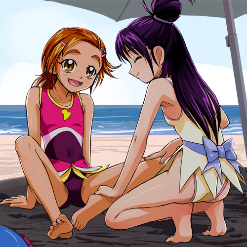 hyuuga saki, mishou mai, cure bloom, and cure egret (precure and 1 more) drawn by haruyama_kazunori