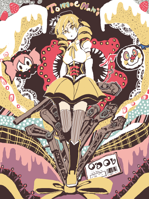 tomoe mami and charlotte (mahou shoujo madoka magica) drawn by tonebird
