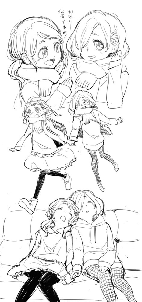nono hana and nono kotori (precure and 1 more) drawn by ukokkei