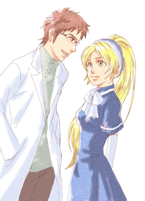 tonegawa anju and tsukimori kousuke (chou shittou caduceus) drawn by kibataku04