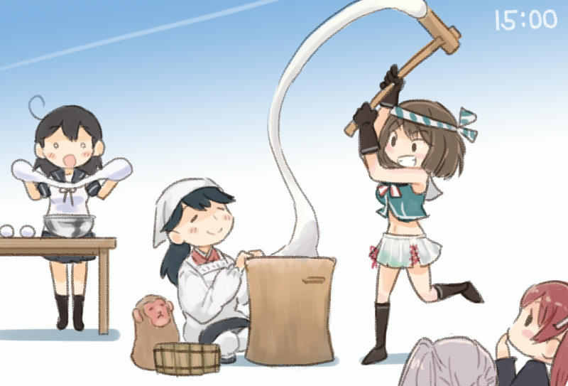 houshou, ushio, maya, libeccio, maya kai ni, and 1 more (kantai collection) drawn by saiguchi_otoufu