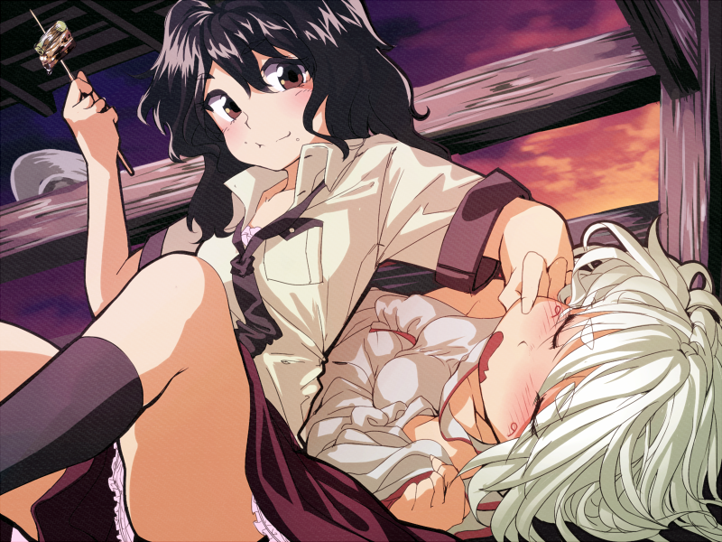 shameimaru aya and inubashiri momiji (touhou) drawn by geppewi