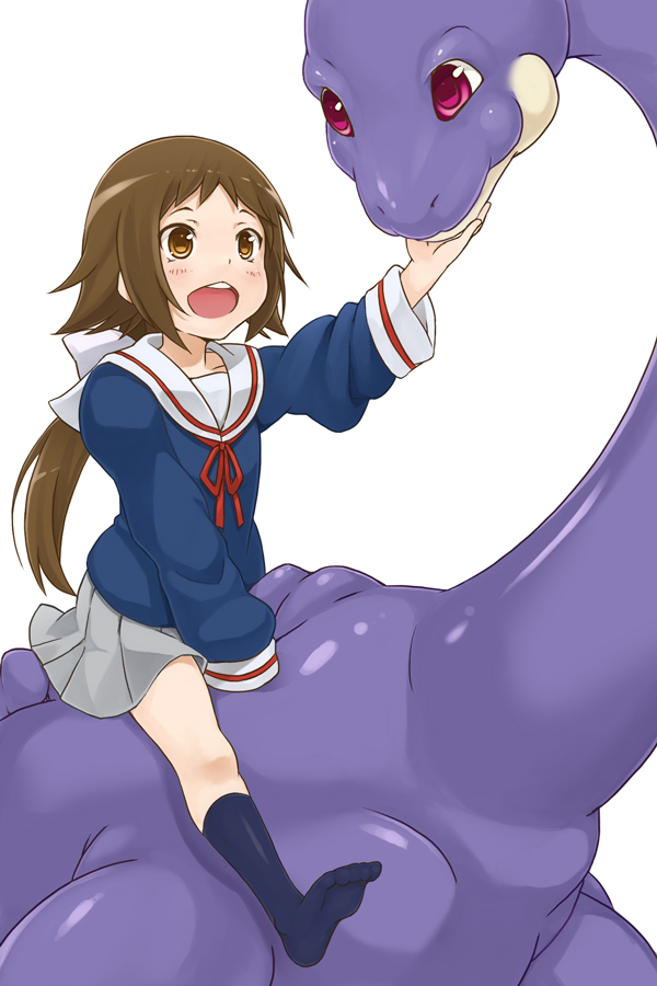mitsumine mashiro and loch ness monster (mikakunin de shinkoukei) drawn by mo-fu
