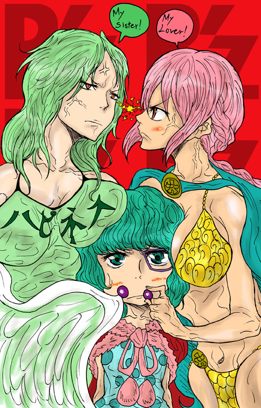 rebecca, monet, and sugar (one piece) drawn by inaba-matsumoto