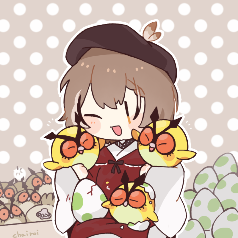 nanashi mumei and hoothoot (pokemon and 2 more) drawn by roro860512