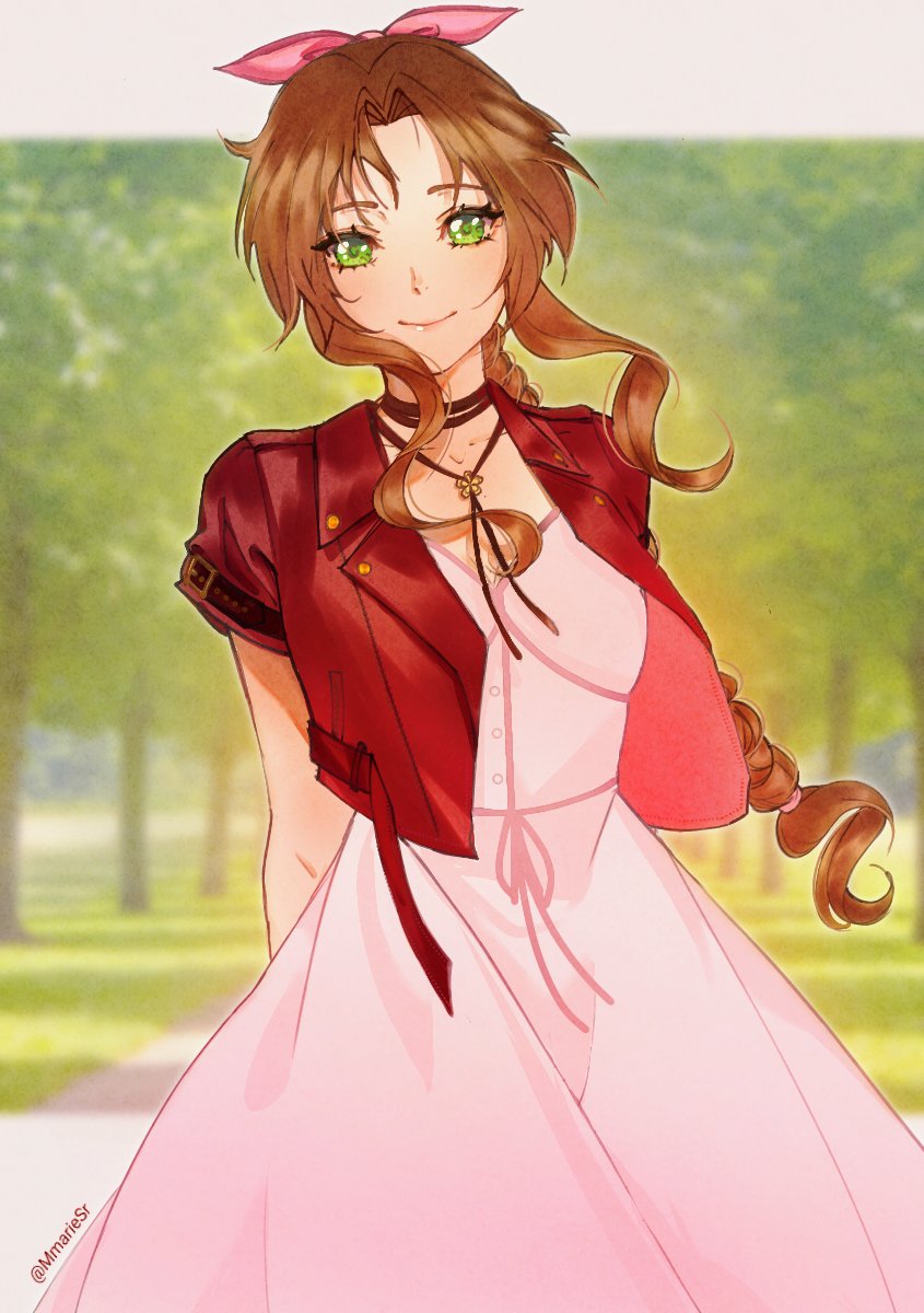 aerith gainsborough (final fantasy and 2 more) drawn by mmariesr