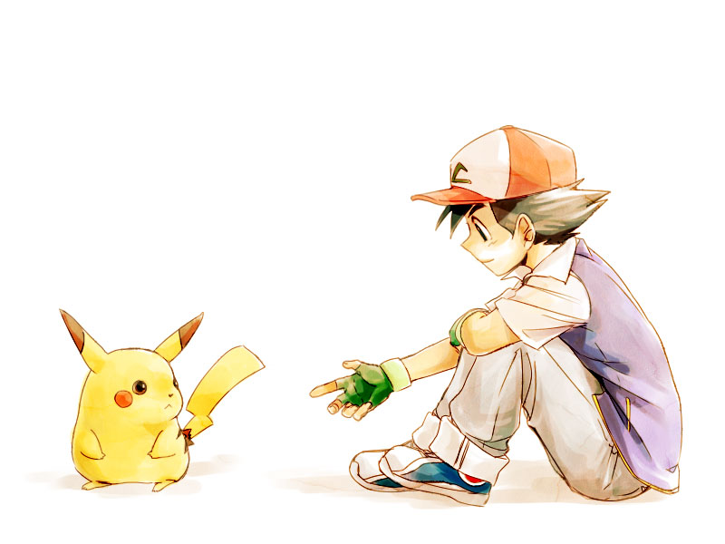 pikachu and ash ketchum (pokemon) drawn by lauren-cin