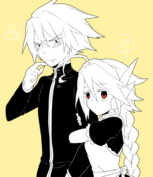 ragna the bloodedge and lambda-11 (blazblue) drawn by yuya_(oshidori)