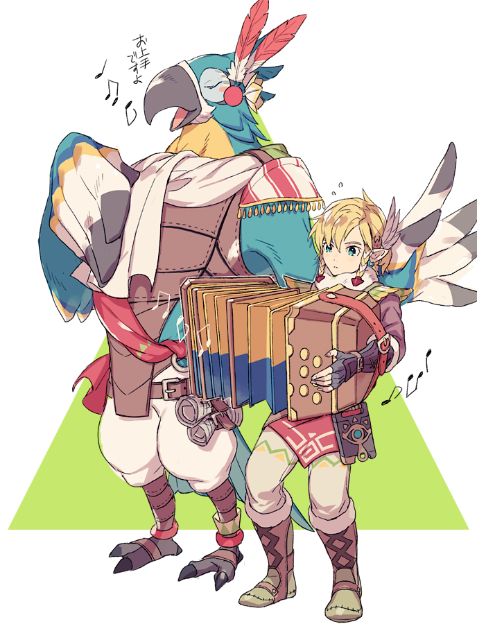 link and kass (the legend of zelda and 1 more) drawn by ebira