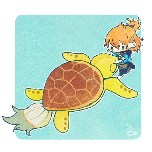 urashima kotetsu and kamekichi (touken ranbu) drawn by ayu_(mog)