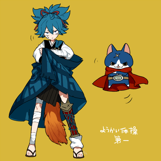 sayo samonji and fuyunyan (touken ranbu and 2 more) drawn by l_hakase