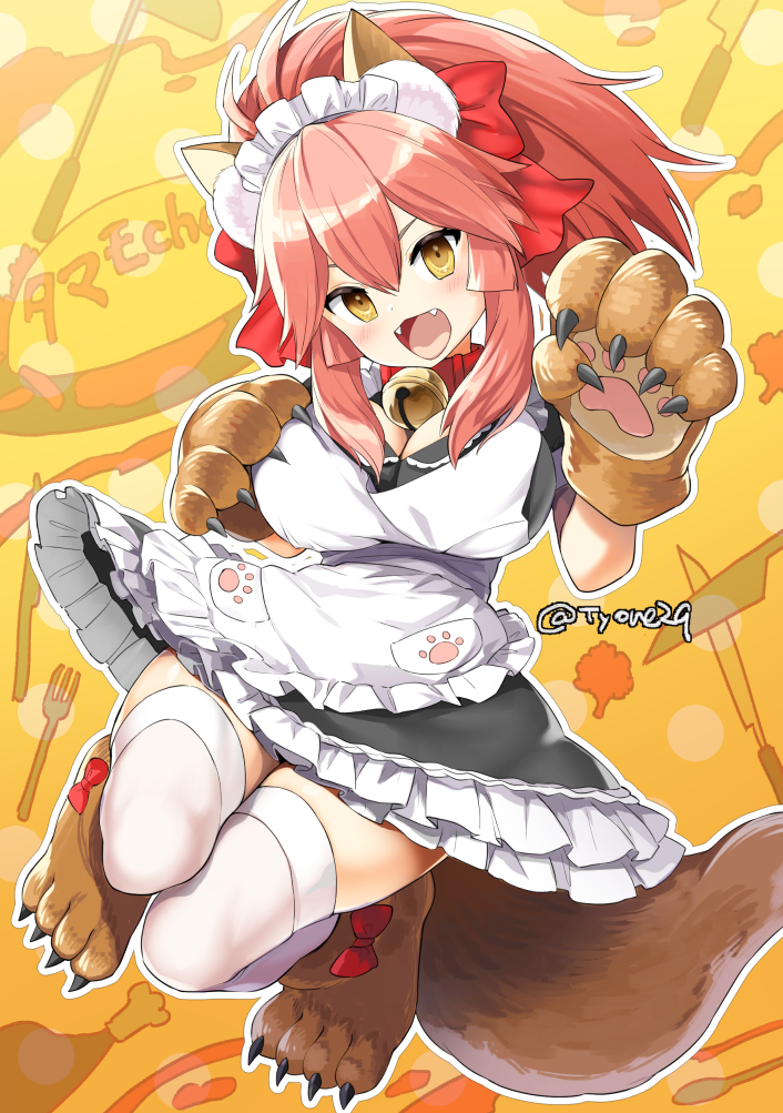 tamamo and tamamo cat (fate and 2 more) drawn by tyone