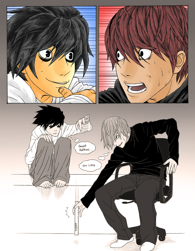 yagami light and l (death note) drawn by osy057