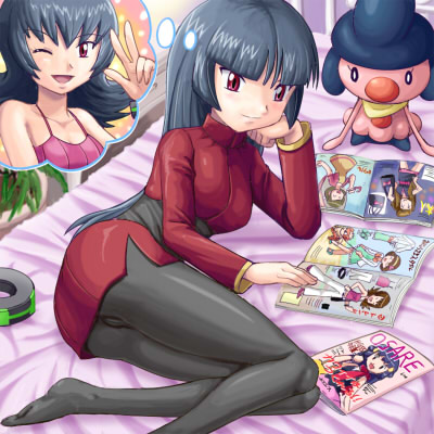 dawn, sabrina, jasmine, growlithe, mime jr., and 2 more (pokemon and 3 more) drawn by pokemoa