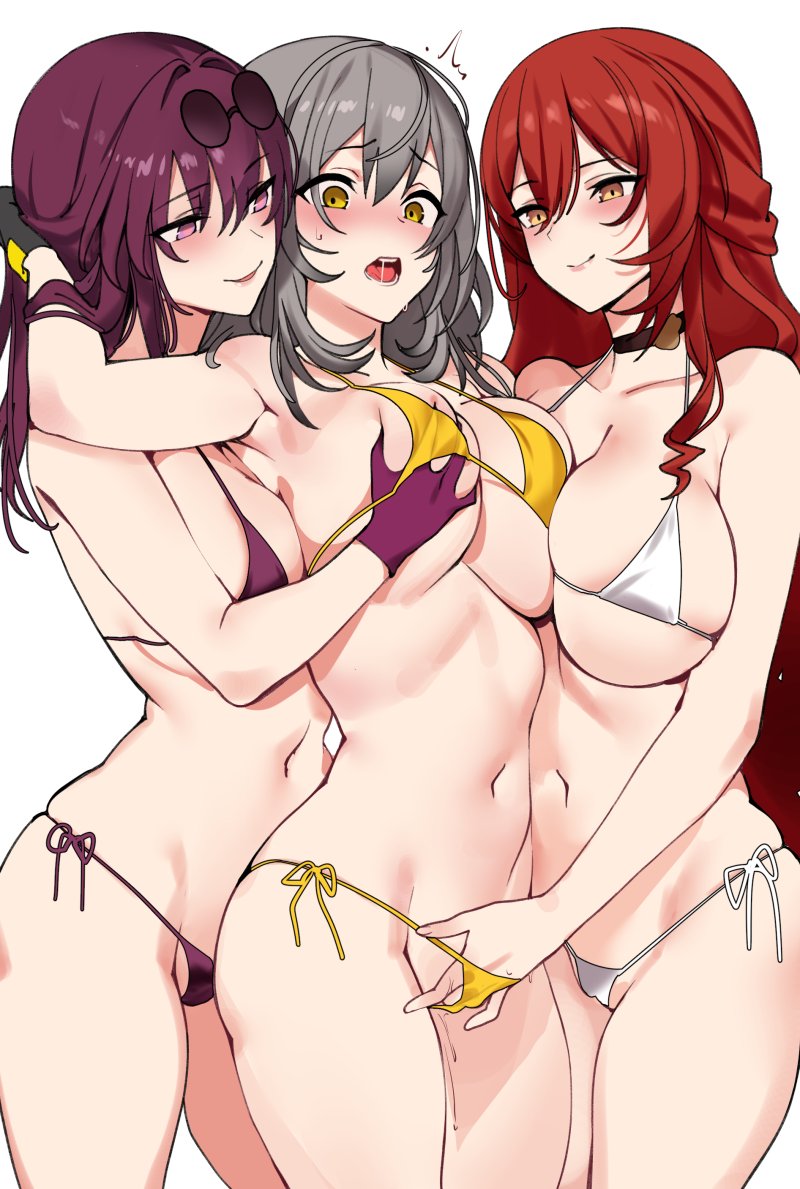 trailblazer, stelle, kafka, and himeko (honkai and 1 more) drawn by ndgd