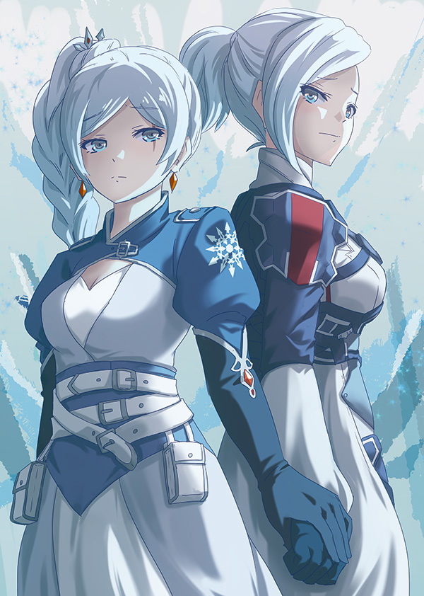 weiss schnee and winter schnee (rwby) drawn by moai_(moai_world)