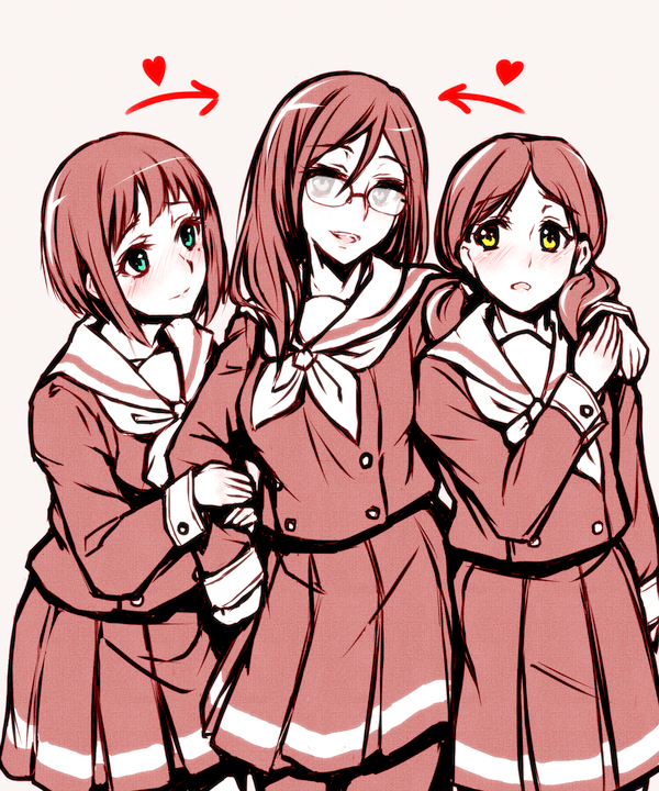 tanaka asuka, nakaseko kaori, and ogasawara haruka (hibike! euphonium) drawn by misogi_(misogi1341)