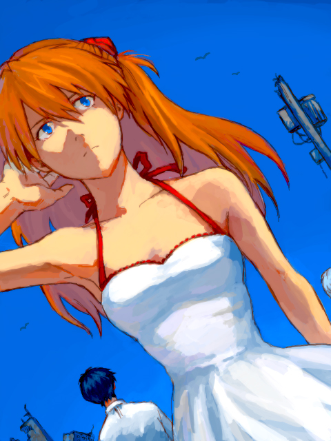 souryuu asuka langley and ikari shinji (neon genesis evangelion) drawn by ishizaki_miwako