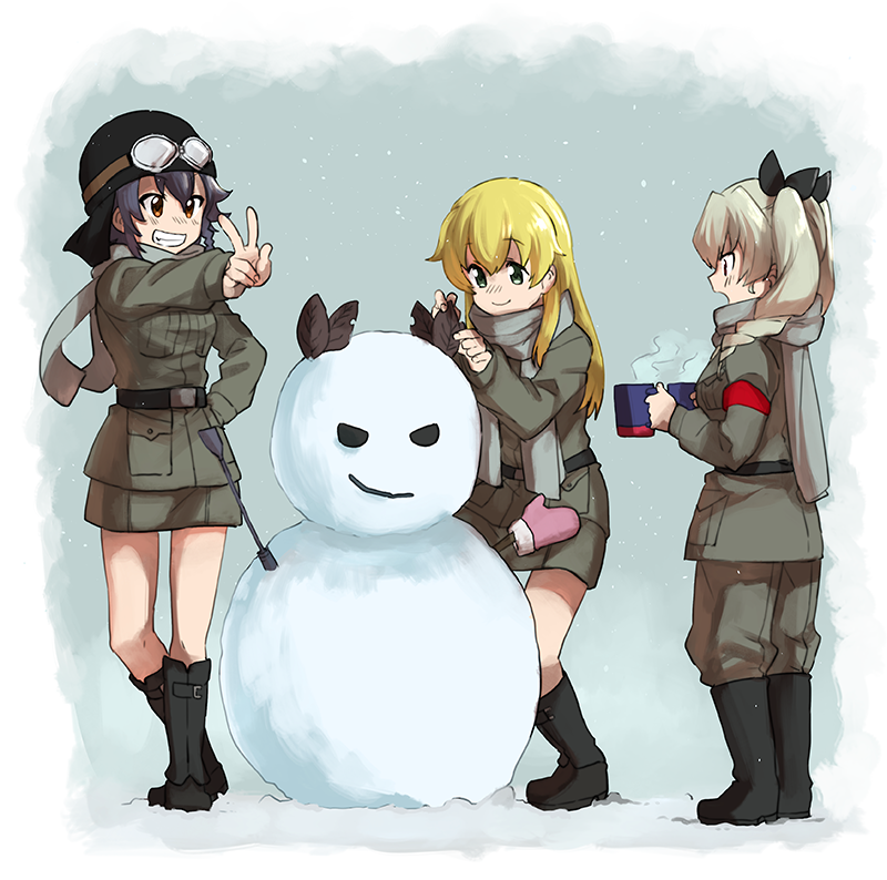 anchovy, pepperoni, and carpaccio (girls und panzer) drawn by oono_imo