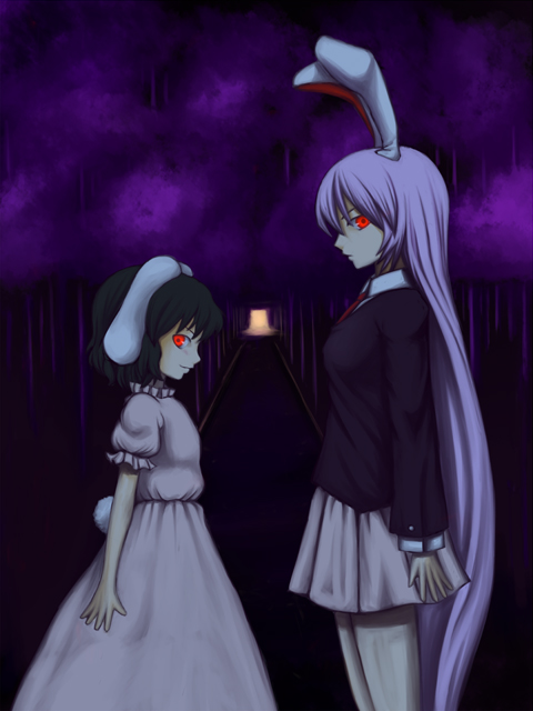 reisen udongein inaba and inaba tewi (touhou) drawn by katagi_ren