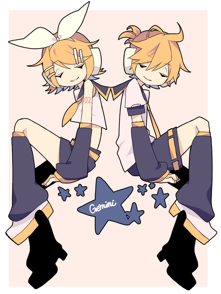 kagamine rin and kagamine len (vocaloid) drawn by kuronyanko