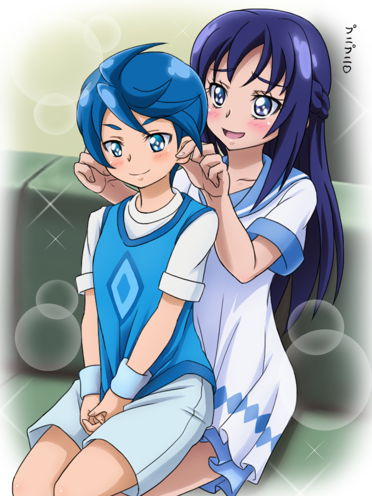 hishikawa rikka and rakeru (precure and 1 more) drawn by mameshiba_(pixiv_59310)