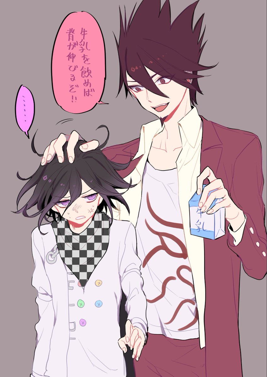 oma kokichi and momota kaito (danganronpa and 1 more) drawn by nanin