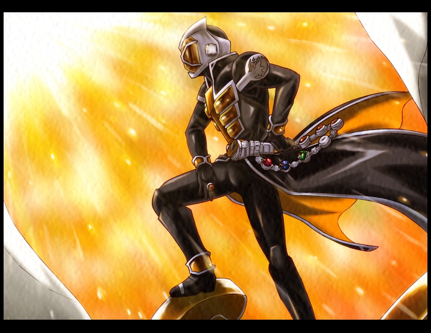kamen rider wizard (mahou shoujo madoka magica and 2 more) drawn by gekoge_satoru