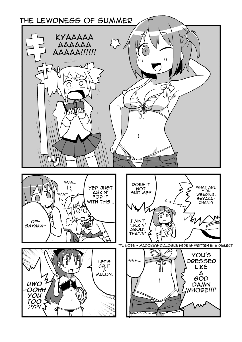 kaname madoka, miki sayaka, and sakura kyoko (mahou shoujo madoka magica and 1 more) drawn by yoshino_norihito