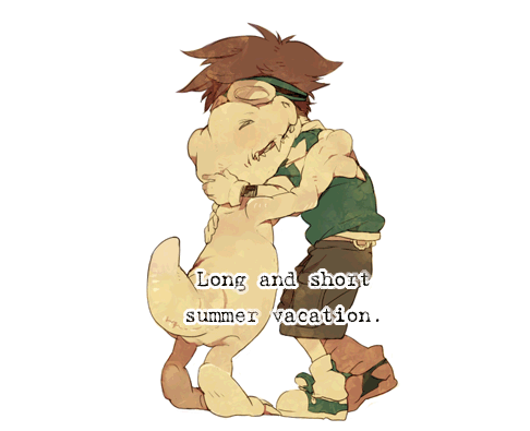 yagami taichi and agumon (digimon and 1 more) drawn by chip202