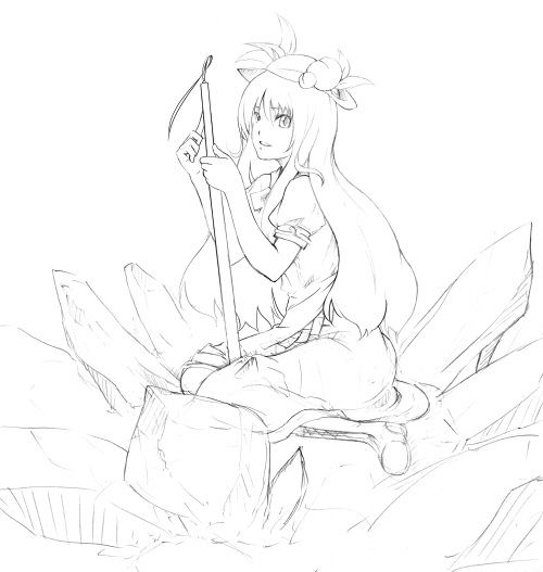 hinanawi tenshi (touhou) drawn by satori_(transient_wind)