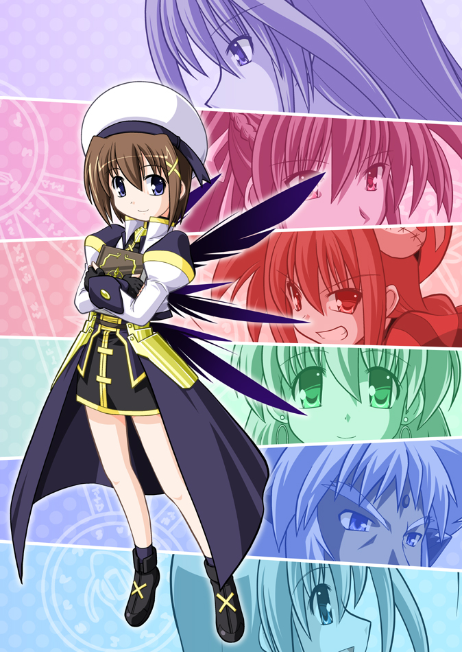yagami hayate, vita, signum, reinforce zwei, reinforce, and 3 more (lyrical nanoha and 3 more) drawn by sumeragi_kou