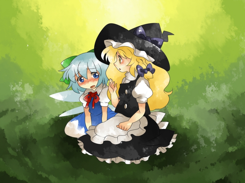 kirisame marisa and cirno (touhou) drawn by hammer_(sunset_beach)