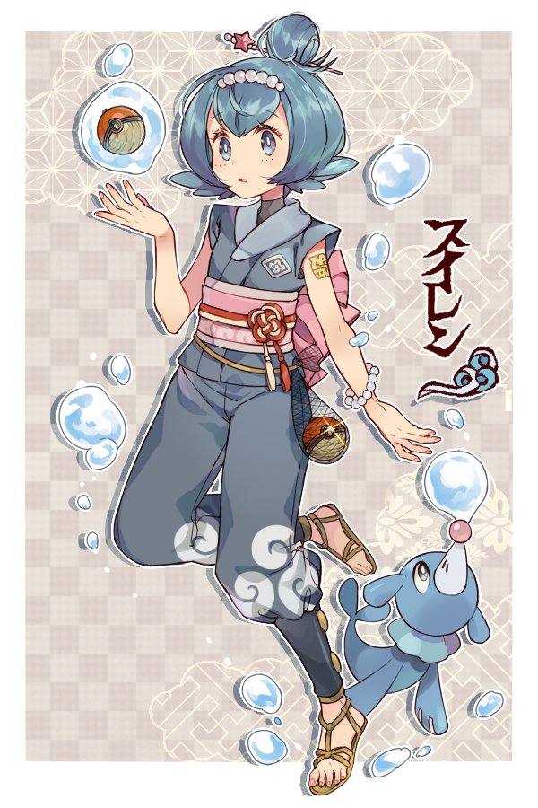 lana and popplio (pokemon and 2 more) drawn by sasairebun