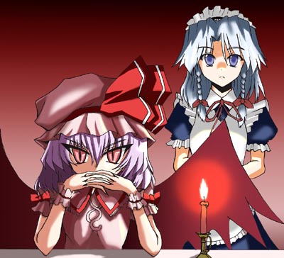 remilia scarlet and izayoi sakuya (touhou and 1 more) drawn by pangea