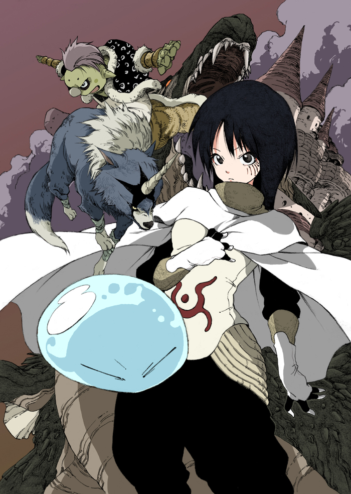 rimuru tempest, veldora, izawa shizue, gobta, and ranga (tensei shitara slime datta ken) drawn by makkamu