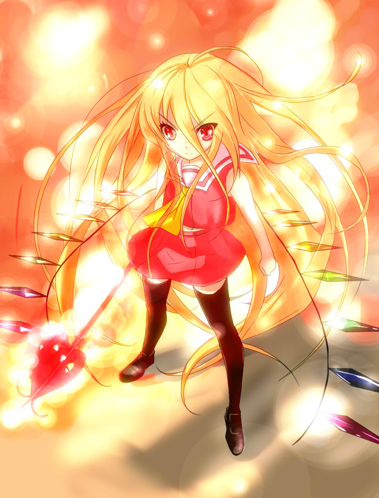 flandre scarlet and shana (touhou and 1 more) drawn by hanadango