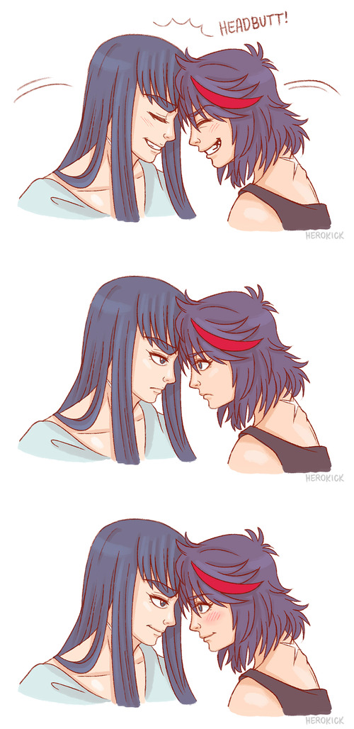 matoi ryuuko and kiryuuin satsuki (kill la kill) drawn by herokick