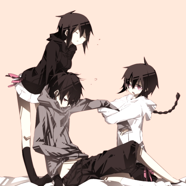 orihara izaya, orihara mairu, and orihara kururi (durarara!!) drawn by ciel_arc