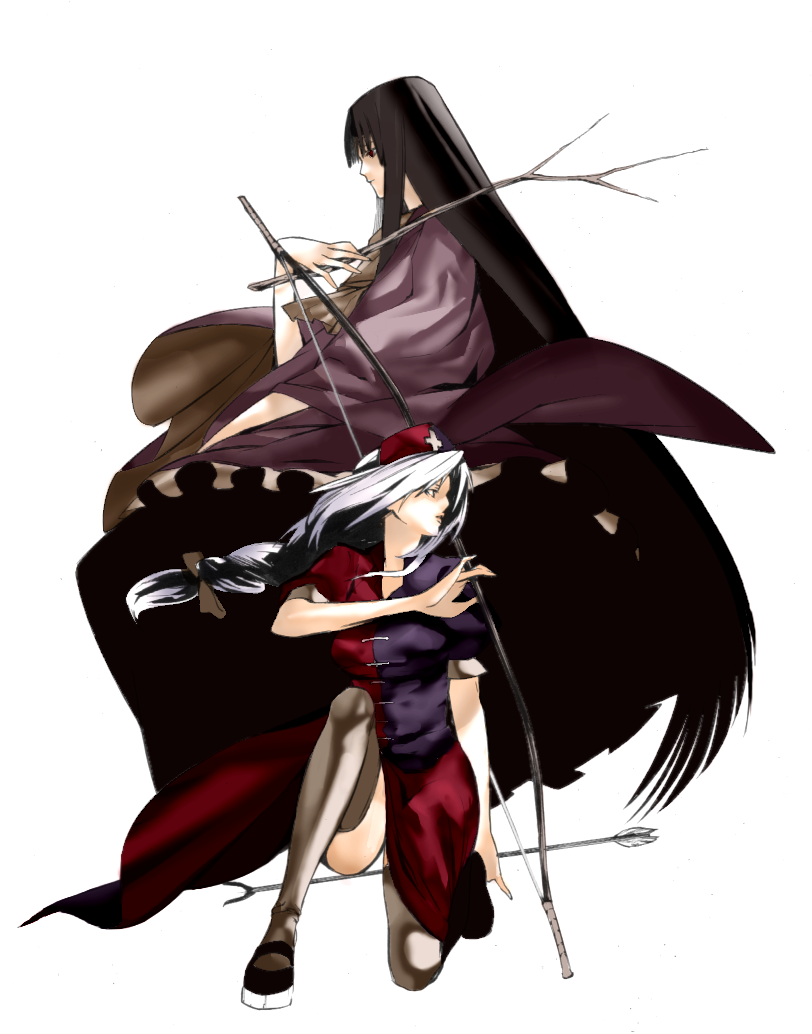 houraisan kaguya and yagokoro eirin (touhou) drawn by onigunsou