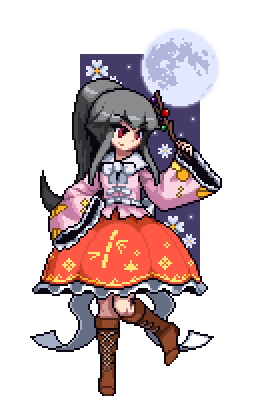 houraisan kaguya (touhou and 1 more) drawn by the_hammer