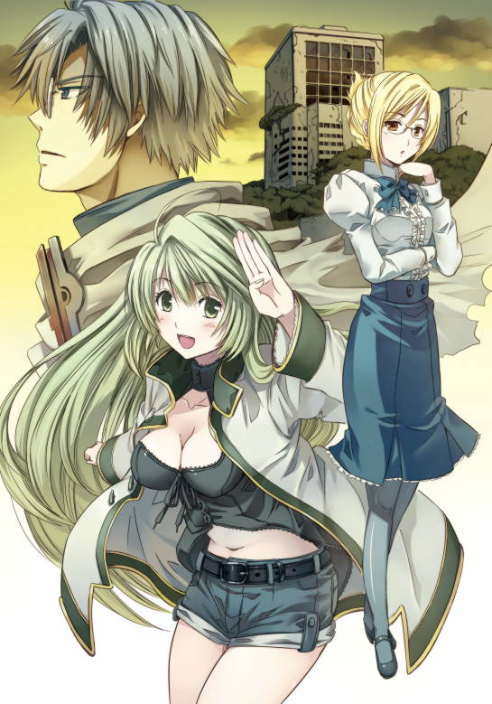 shiroe, marielle, and henrietta (log horizon) drawn by motoyamada